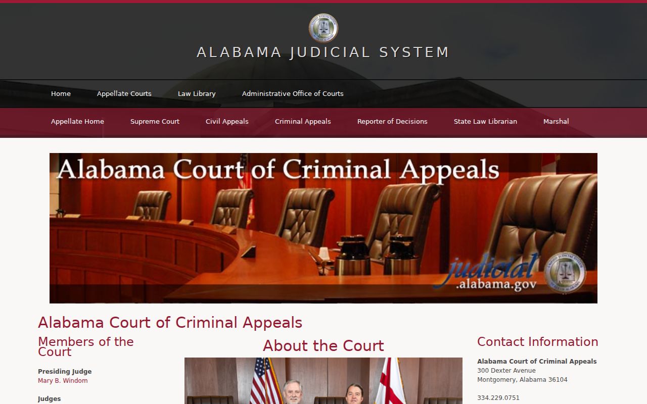 Alabama Court of Criminal Appeals page for Coffee County criminal appeal record context