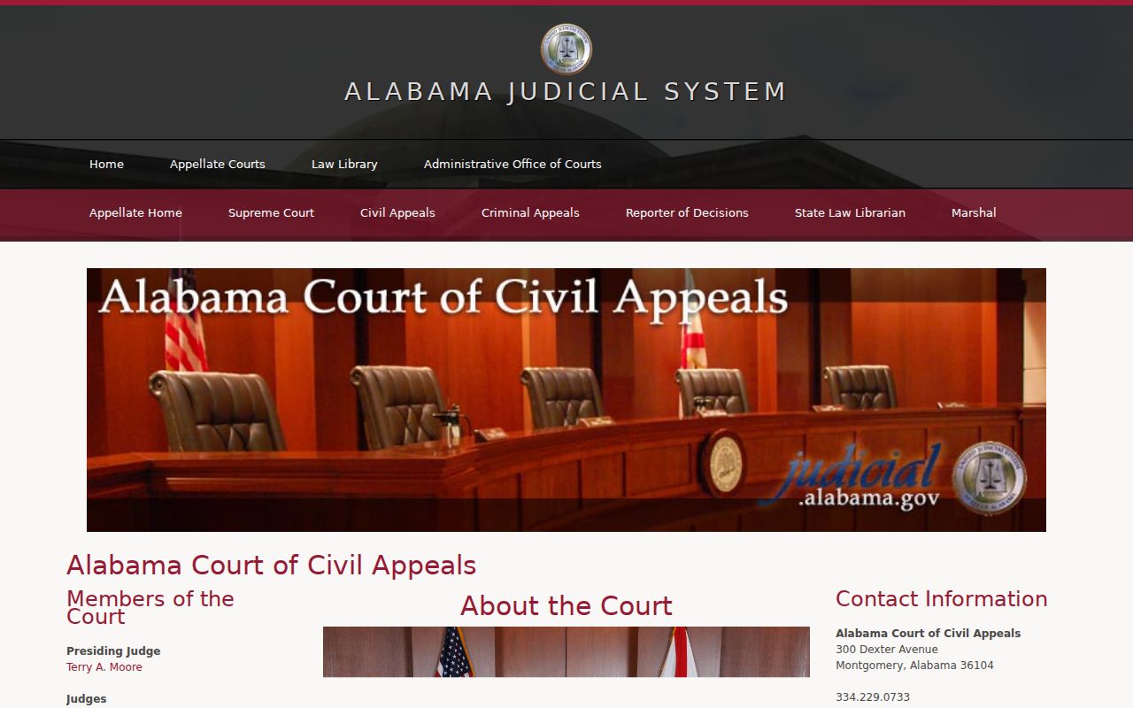 Alabama Court of Civil Appeals page relevant to Coffee County civil appeal records