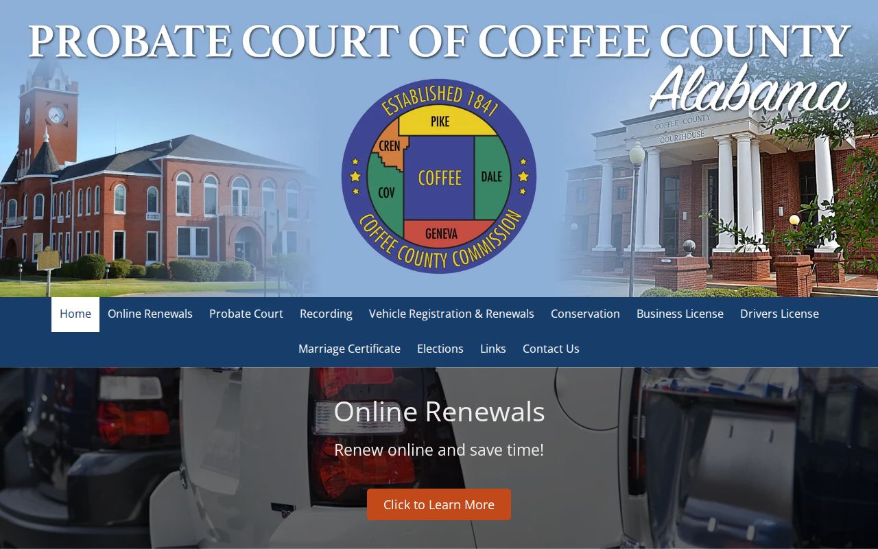Coffee County court records Probate Office homepage
