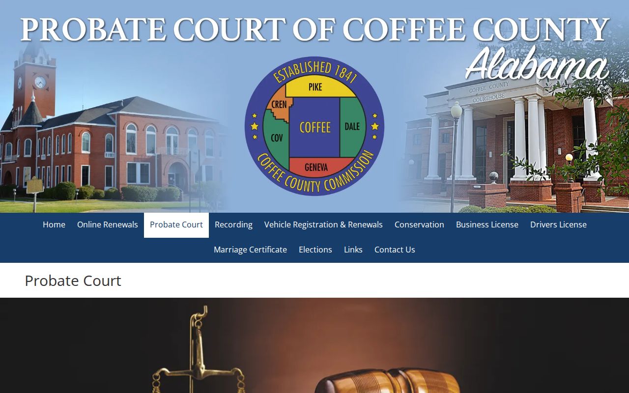 Coffee County probate records Probate Court services page