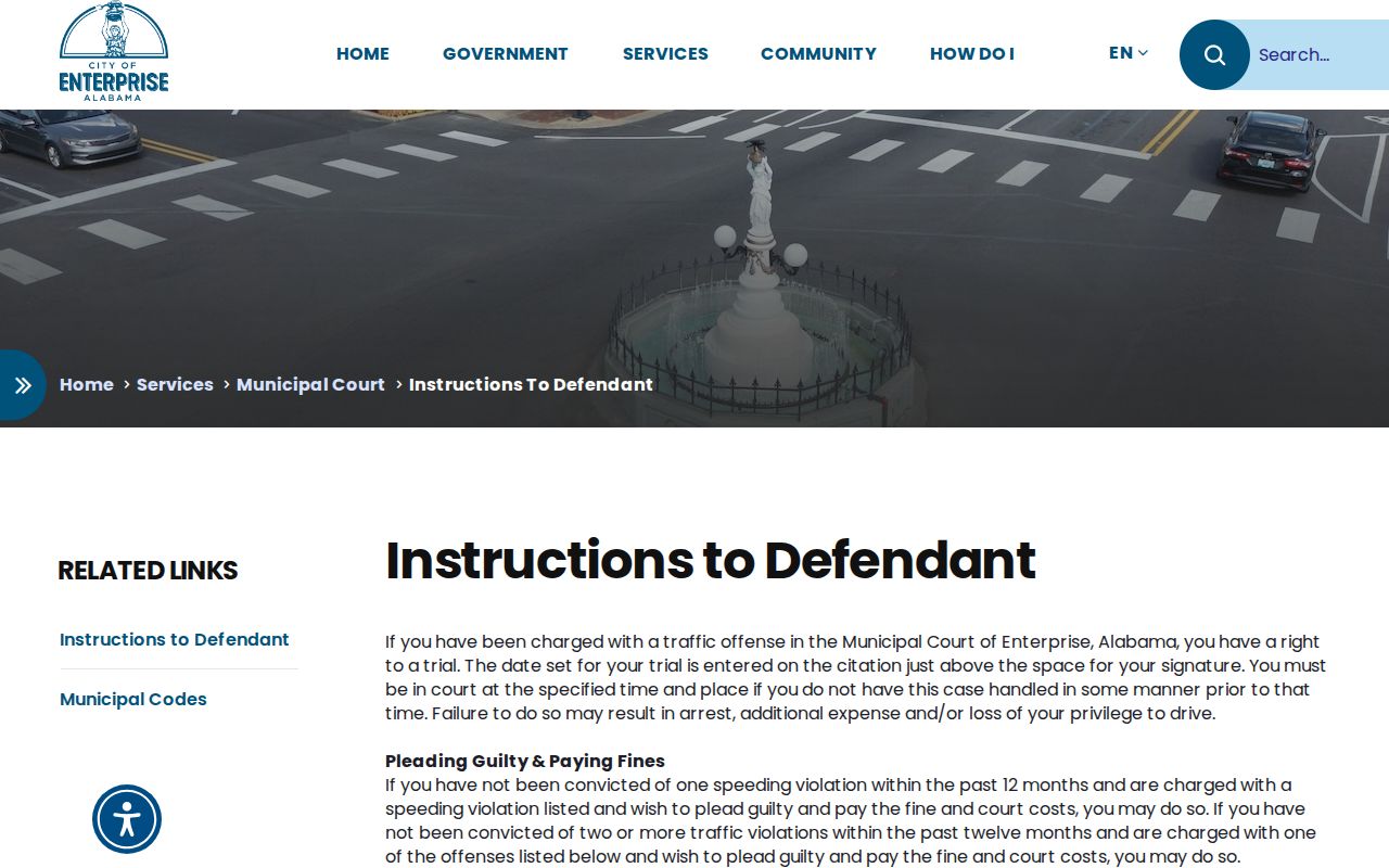 Coffee County warrant records through Enterprise Municipal Court defendant instructions